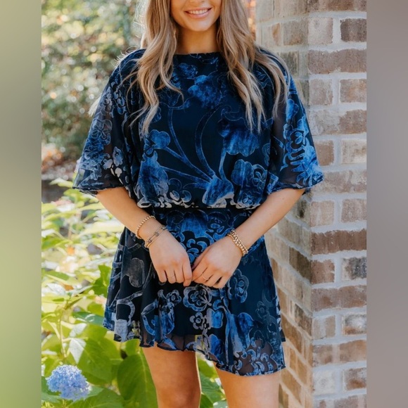 Free People Blue Floral Mini Dress - Picture 6 of 11